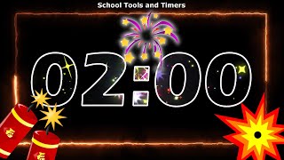 2 Minute Countdown Timer - Happy New Year Fireworks