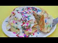 Birthday Cake Batter Pancakes w/ Buttercream Glaze