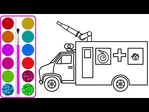 Dạy bé vẽ và tô màu xe cứu hỏa | Dạy bé vẽ | Dạy bé tô màu | How to draw Fire truck for kid