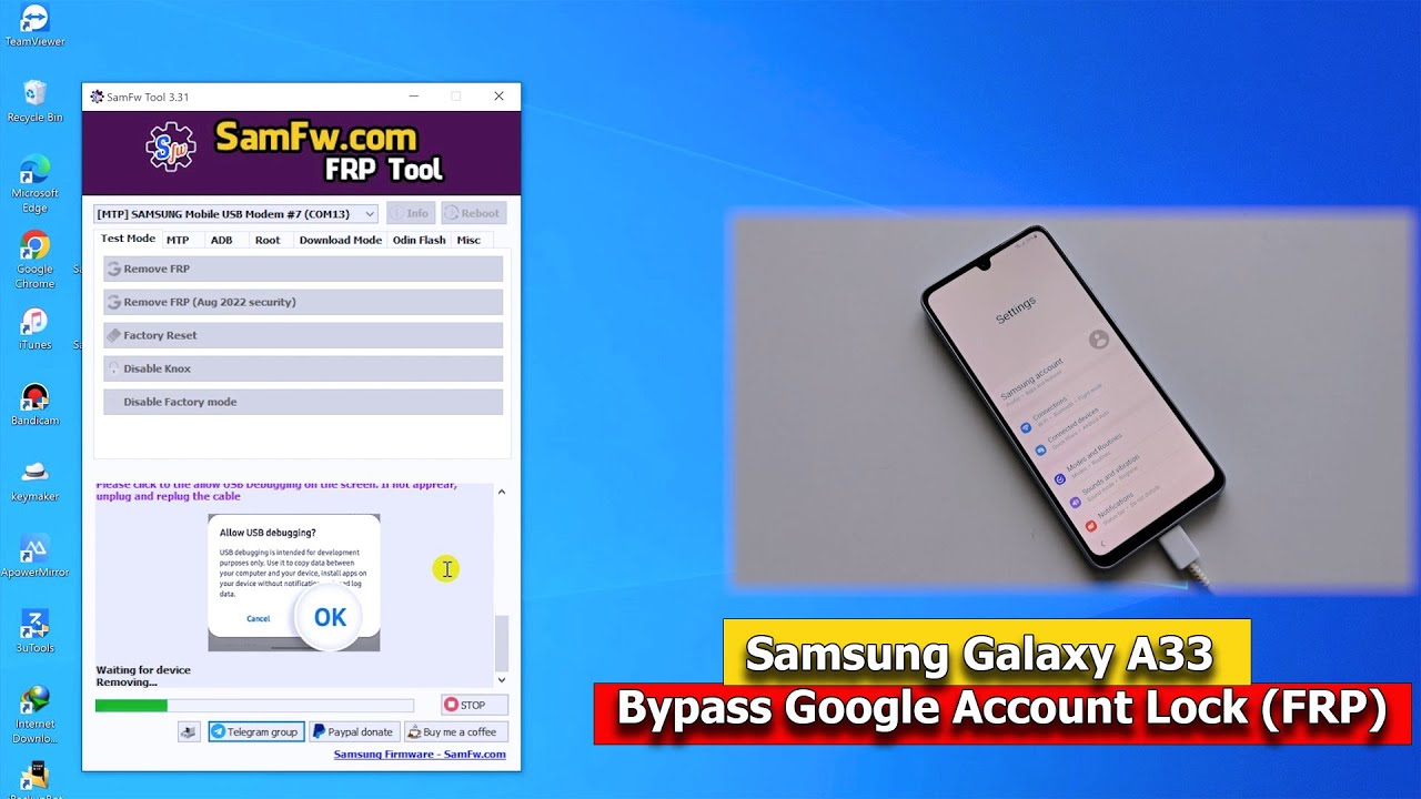Samsung Galaxy A33 – Bypass Google Account Lock (FRP) Samsung Galaxy A33 – Bypass Google Account Lock (FRP)