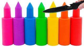 Satisfying Video How To Make Rainbow Stick With Kinetic Sand Cutting Asmr Yo Yo Candy