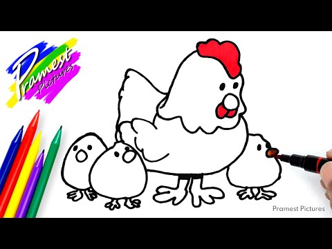 Ayam #4 | Belajar Menggambar dan Mewarnai Gambar Hewan