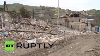 Разрушенные в ходе обострения Нагорно-Карабахского конфликта дома в селе Талиш