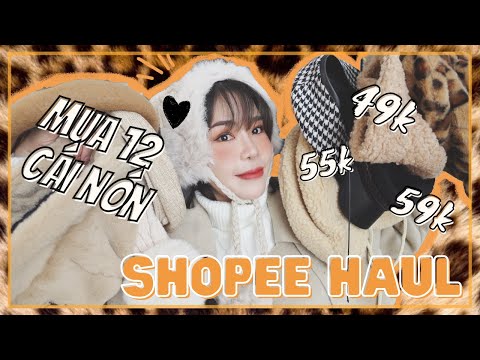 SHOPEE HAUL 06 | GIVEAWAY 12 CHIẾC MŨ LÔNG XINH QUÁ CHỜI MÀ CHỈ TỪ 49K | XMAS GIVEAWAY