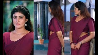 Tamil Serial Actress Nimeshika Rare Saree Iduppu Show