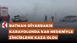 Batman-Diyarbakır Karayolunda Kar Nedeniyle Zincirleme Kaza Oldu