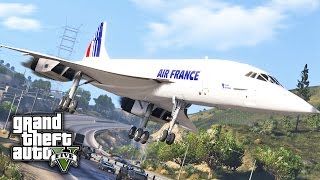 GTA V E31 - Concorde Emergency Highway Landing | Civil Aircraft Pack Showcase