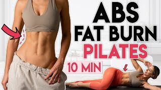 ABS FAT BURN PILATES WORKOUT 🔥 Tone & Sculpt a Flat Stomach | 10 min