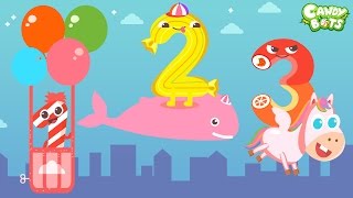 Candy 123 Numbers Kids Video Cartoon Part 22 Candybots - Count 1 To 10 Number For Kids