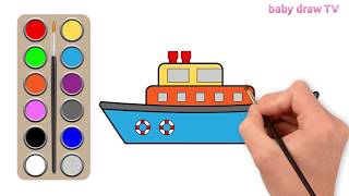 Boat drawing for kids | easy drawings for kids | funny drawings