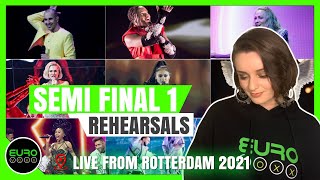EUROVISION 2021 REACTION: SEMI FINAL 1 REHEARSALS // Live from Rotterdam