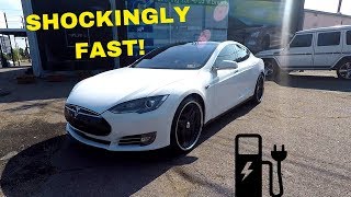 Muscle Car Enthusiast Test Drives A Tesla Model P85!