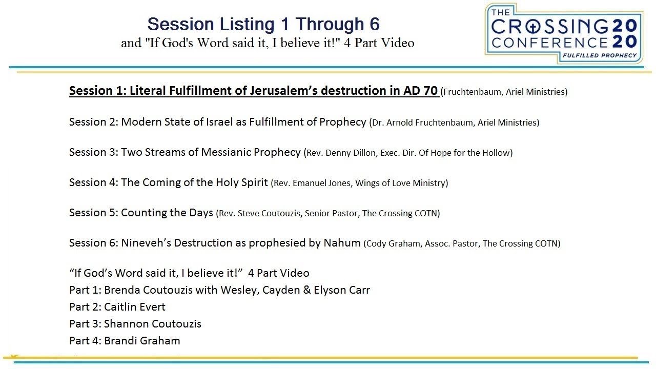 Session 1: Literal Fulfillment of Jerusalem's destruction in AD70