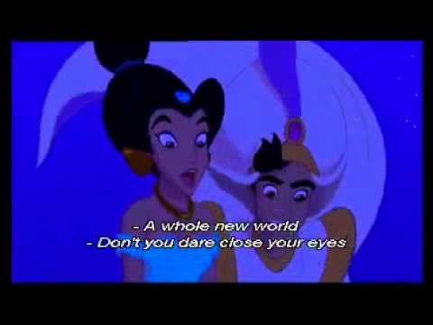 Aladdin   A Whole New World Sing Along Lyrics On Screen