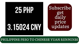Philippine Peso To Chinese Yuan Renminbi Currency Exchange Rates Today 27 December 2024