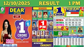 Dear Lottery Sambad Morning 1 Pm Result Today Live Draw On 12.10.2025 Nagaland Sunday
