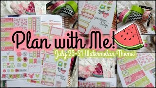 Plan With Me July 25-31 Watermelon Theme In My Erin Condren Life Planner