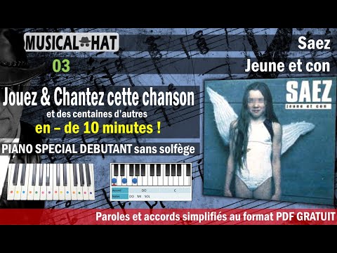 CHANSON 03 / SAEZ - JEUNE ET CON (TUTO 01 PIANO)