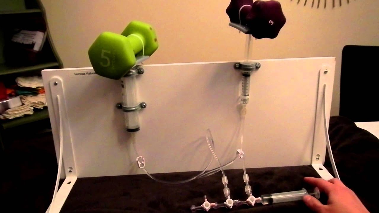 Hydraulic Science Fair Experiment with Syringes - YouTube