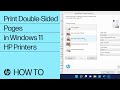 How do I print double-sided pages in Windows 11 | HP Printers | HP Support