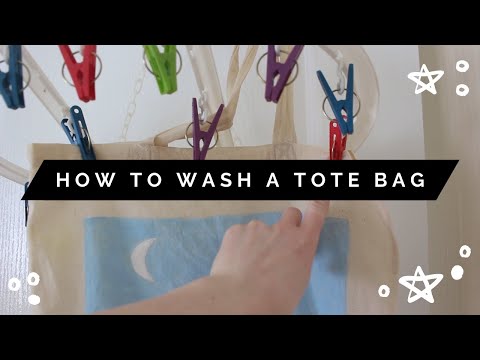 how to wash a tote bag | cleaning a hand painted canvas bag - YouTube