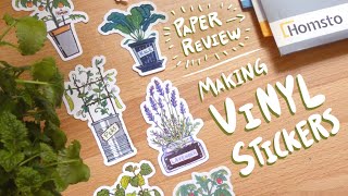 Making VINYL stickers (feat. my plants) | Process & tips + HOMSTO sticker paper review