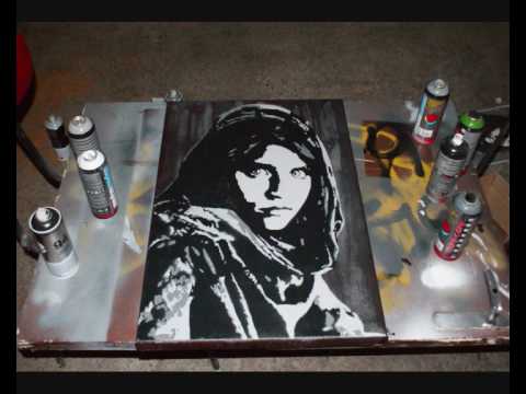 Stencil Portrait Sharbat Gula Stencil Portrait Sharbat Gula