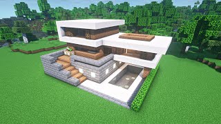 Minecraft MODERN HOUSE TUTORIAL - Minecraft Builds