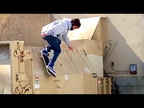 INSTABLAST! IMPOSSIBLE noseslide, bs 360 nosegrab to 5-0, TONY HAWK does a kickflip, dumpster dive