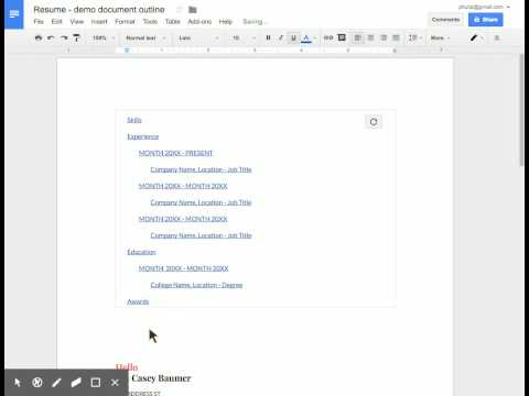Table Of Content & Document Outline