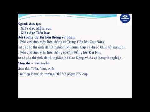 Liên thông Đại Học Sư Phạm Hà Nội năm 2015