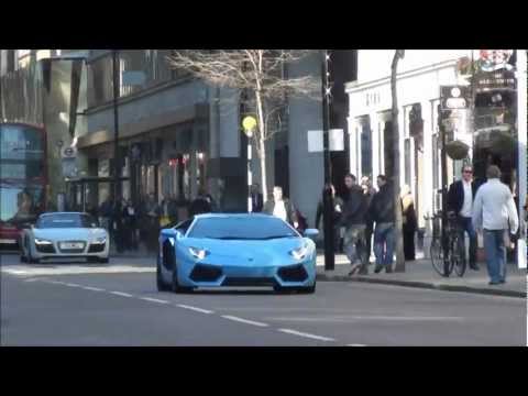 BABY BLUE Lamborghini Aventador Acceleration sound 060