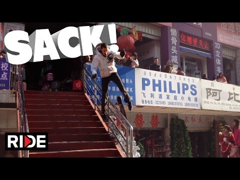 Skateboarding Rail Sack in China - Eric Weiss