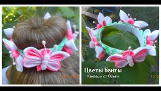 Канзаши цветы на гульку Канзаши цветы на гульку
