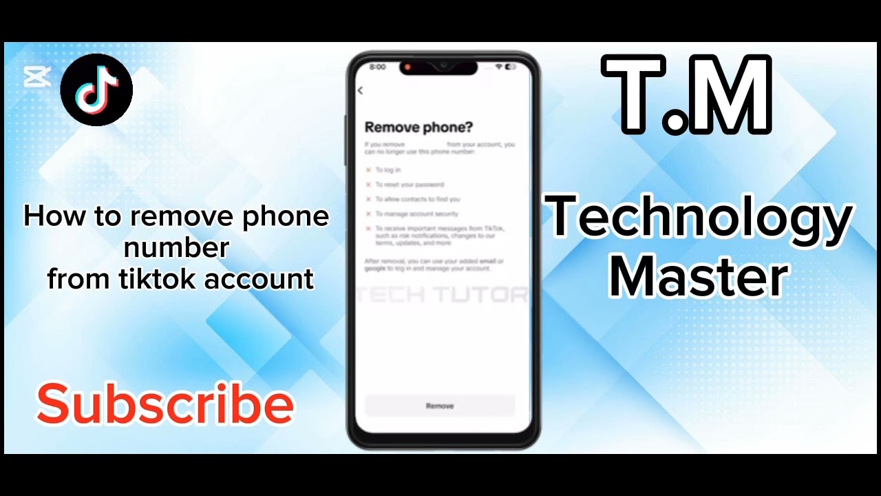 How to remove phone number from tiktok account How to remove phone number from tiktok account