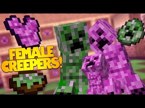 Minecraft Mods | Female Creepers Mod | Girl Creepers, EXPLOSIVE EGGS, New Items (Mod Showcase)
