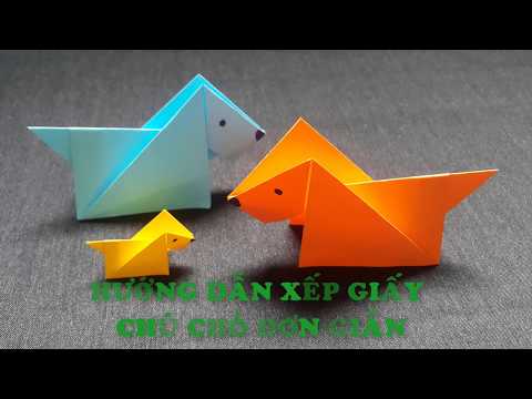 Hướng dẫn xếp giấy Origami con chó đơn giản