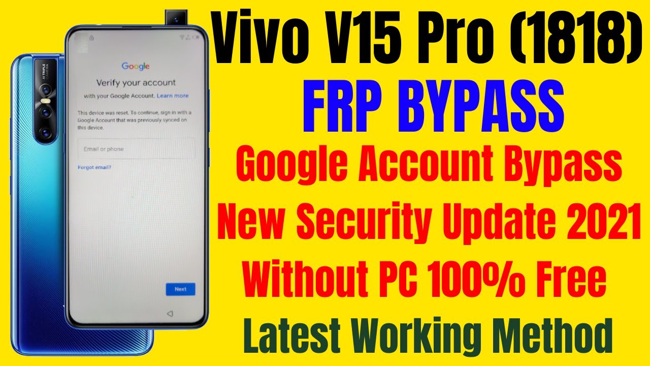 Vivo V15 Pro (1818) Frp Bypass ll Google Account Lock Vivo V15 Pro (1818) Frp Bypass ll Google Account Lock