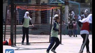 Gaza schoolgirls play soccer as psychological relief