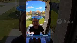Shocking Moment Girl Jumping On Trampoline Gets Unexpected Visit From A Moose