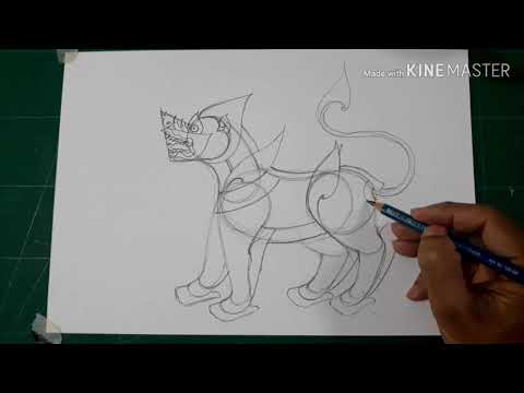 สอนวาดรูปสิงห์เป็นขั้นตอนแบบง่ายๆทำตามได้ โดยครูโย่