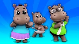 бегемот палец семья  Детские рифмы для детей  Дошкольные песни  Hippo Finger Family  Preschool Songs
