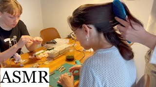 Asmr Relaxing Hair Play & Creative Crafting With Friends Part 2