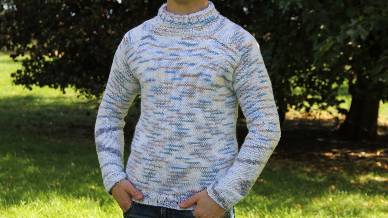 How to knit men's sweater video tutorial with detailed