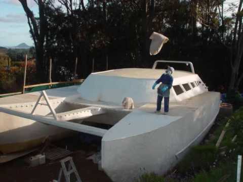 Homemade catamaran yoshi 48 - YouTube