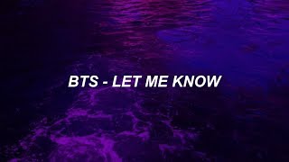 BTS (방탄소년단) 'Let Me Know' Easy Lyrics