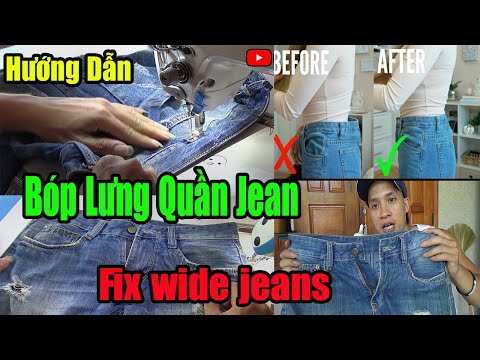 Cách Bóp Lưng Quần Jean | Cách Bóp Eo Quần Jeans | How To Fix Wide Jean | nganhmaymac