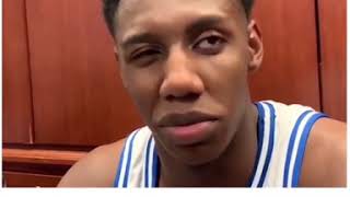 Rj Barrett & Cam Reddish Postgame Interview About Zion Williamsons Knee Injury Vs. Unc 22019