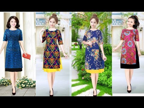 Áo dài Cách Tân chân váy cổ thuyền, chất liệu gấm sang trọng
