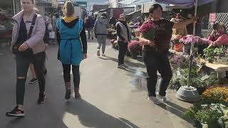 Walking In Central Market Of Bender City